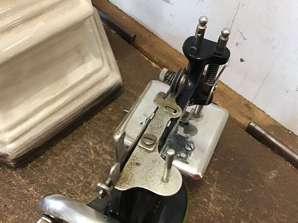 Thumbnail: Antique The Singer Manfg Miniature Child Children Crank Sewing Machine