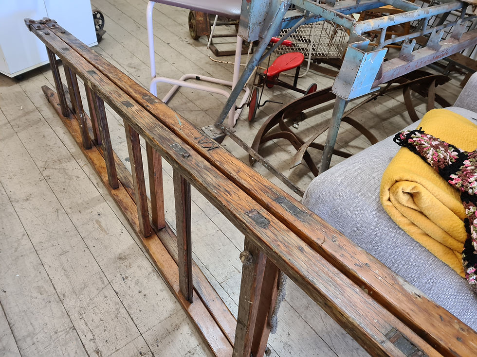 Thumbnail: Antique Vintage Wooden Step Ladder Rack stand Rustic Farmhouse 3M