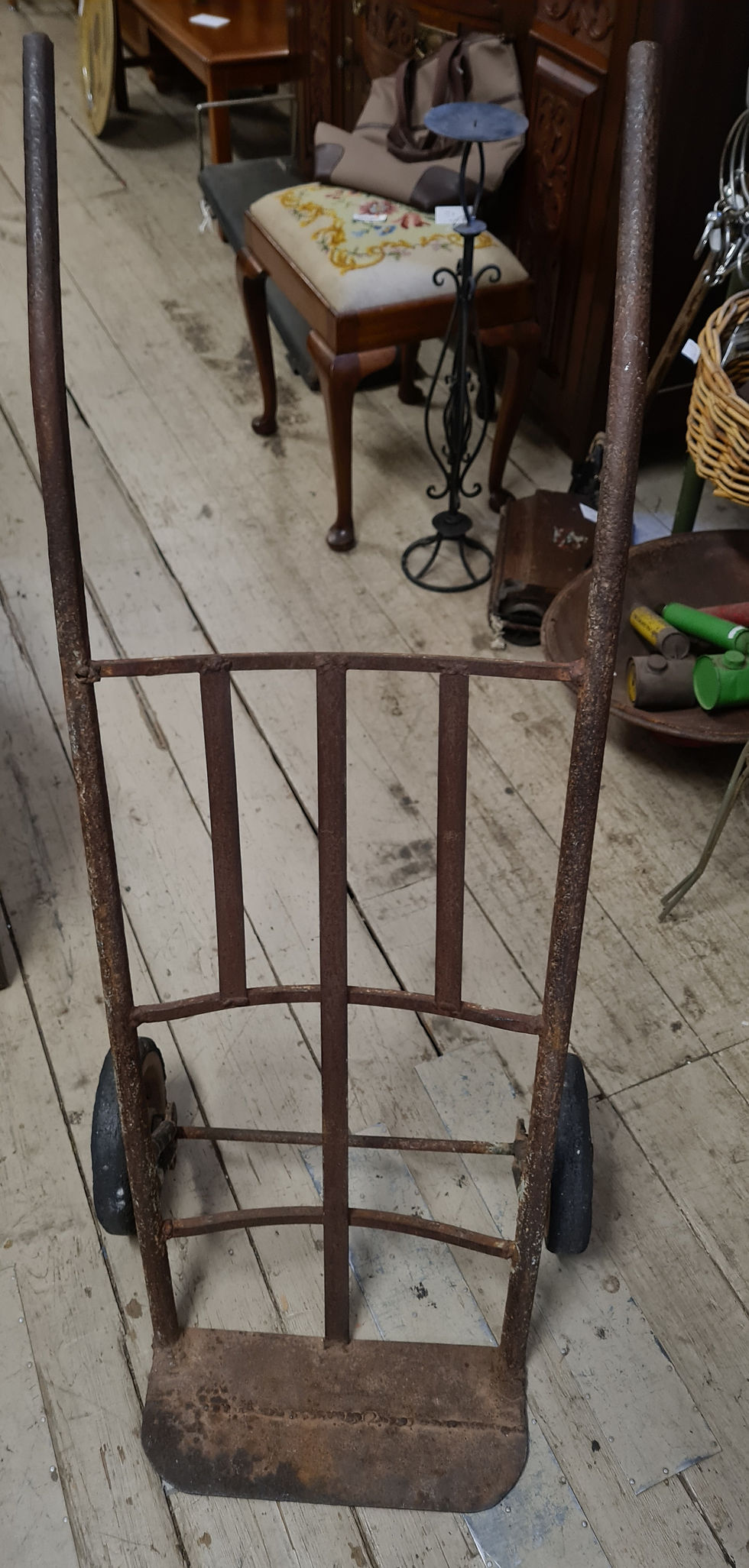 Thumbnail: vintage Heavy metal hand trolley sack truck work