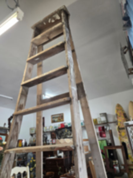 3.2M very tall wooden step ladder Rustic farmhouse