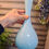 Thumbnail: 1x baby blue and white glass vase 2avail