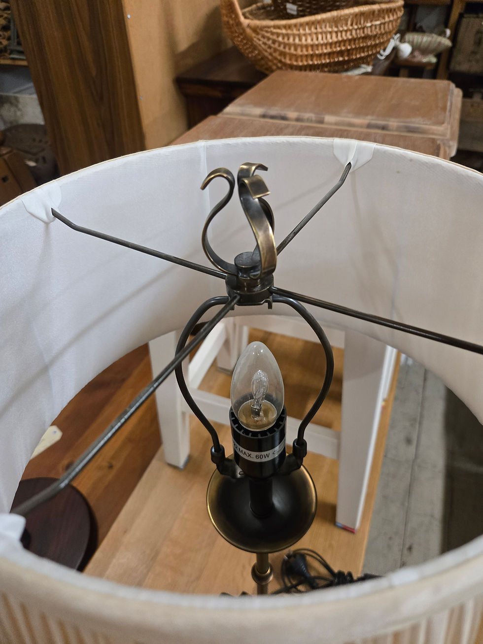 Thumbnail: 2 for $300 1x Zoya Nickel Table Lamp by Viore Louis XV style