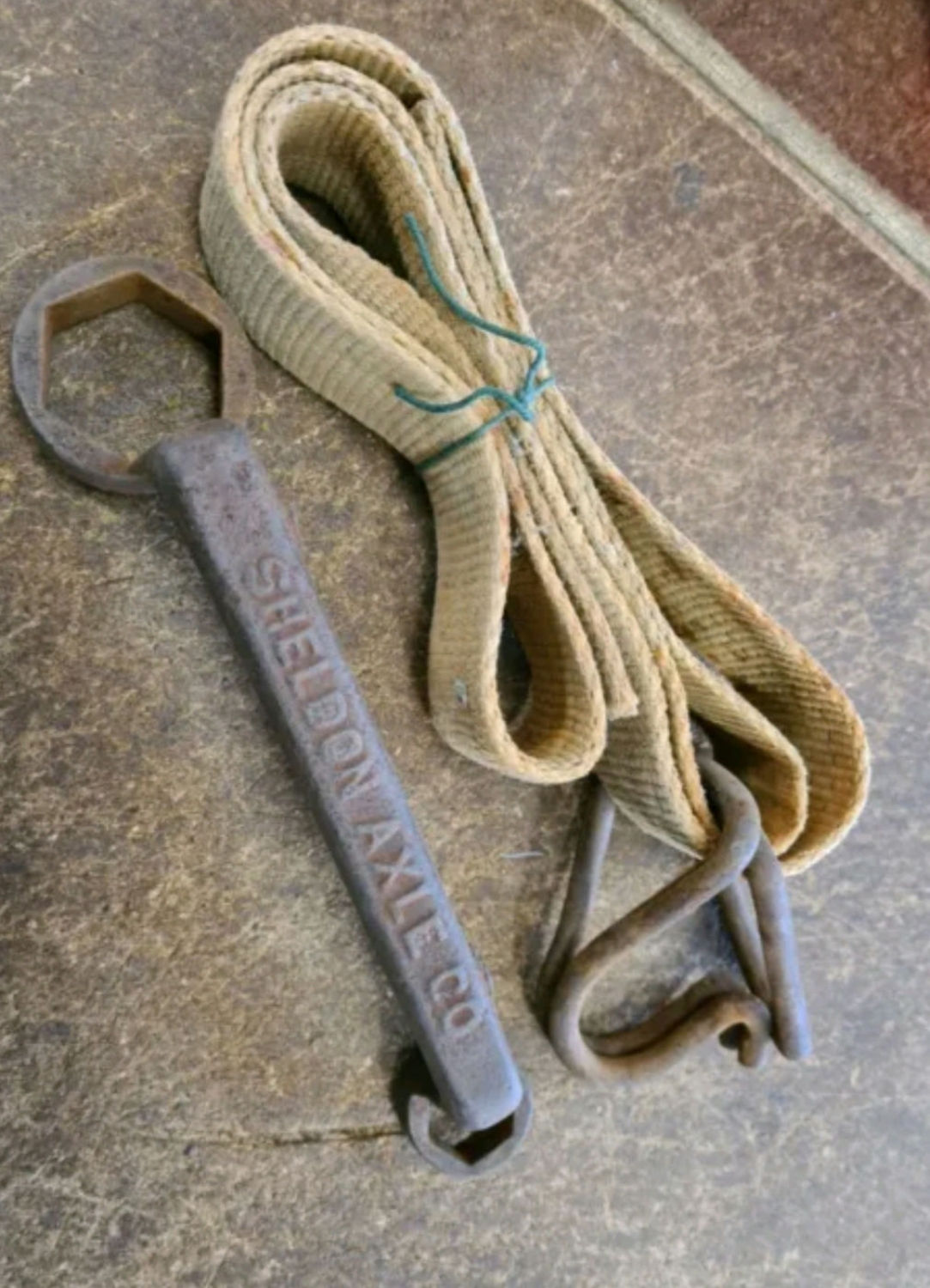 Antique Vintage Sheldon AXLE Co. Old buggy spanner Wrench 