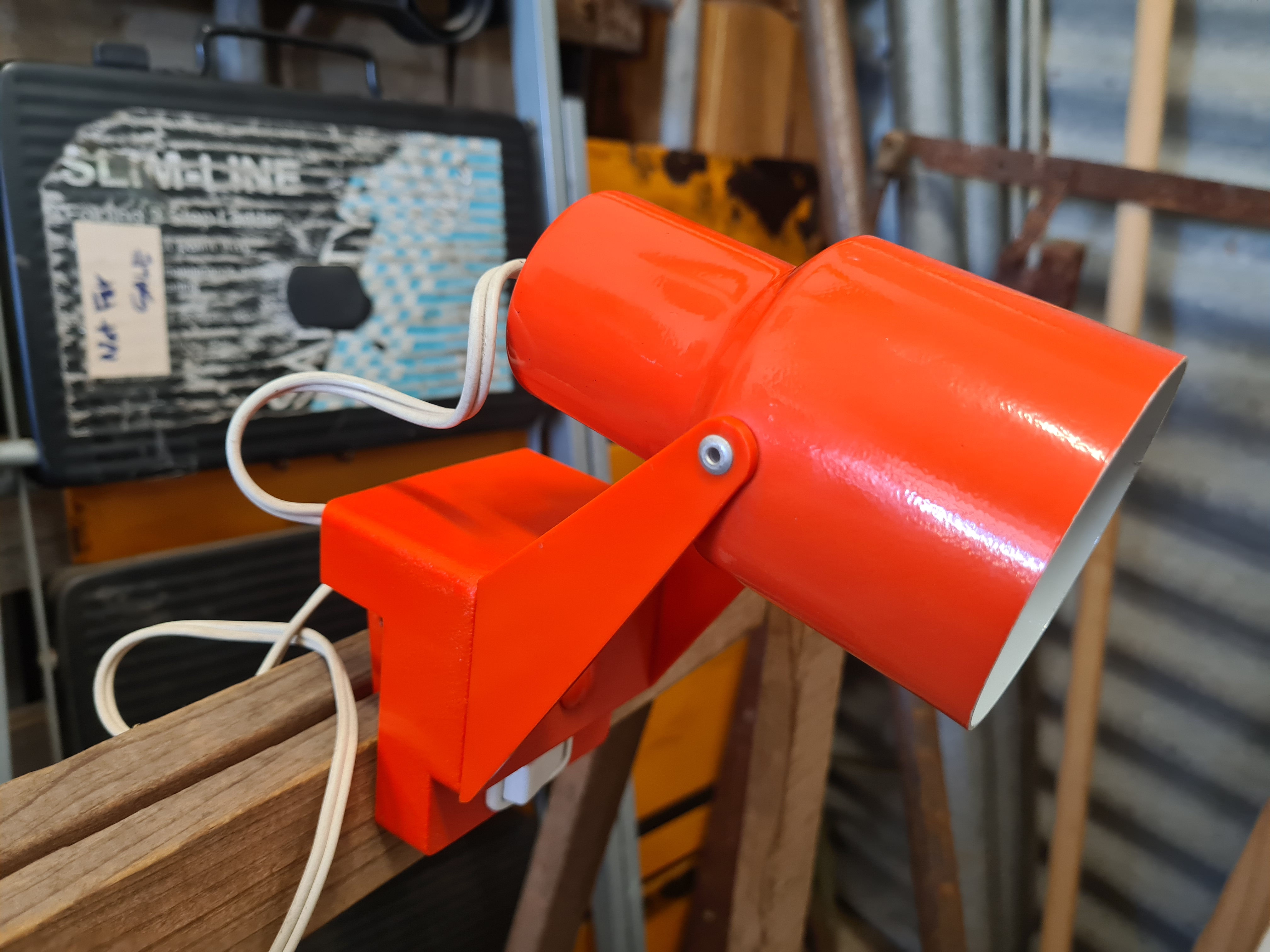 Vintage Retro Jetage Bed Lamp Orange Small Work