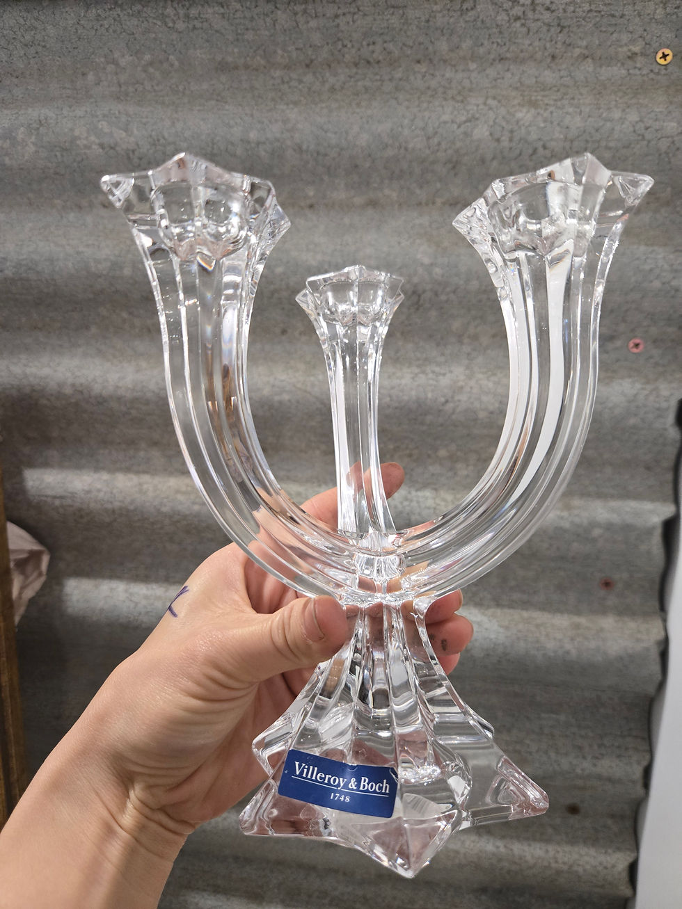 Thumbnail: crystal candelabra by Villeroy and Boch small