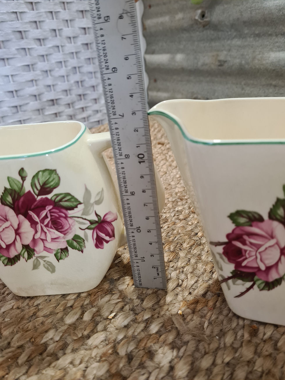 Thumbnail: 2x Vintage Elijah Cotton Lord Nelson Ware England Jug Cream Rose