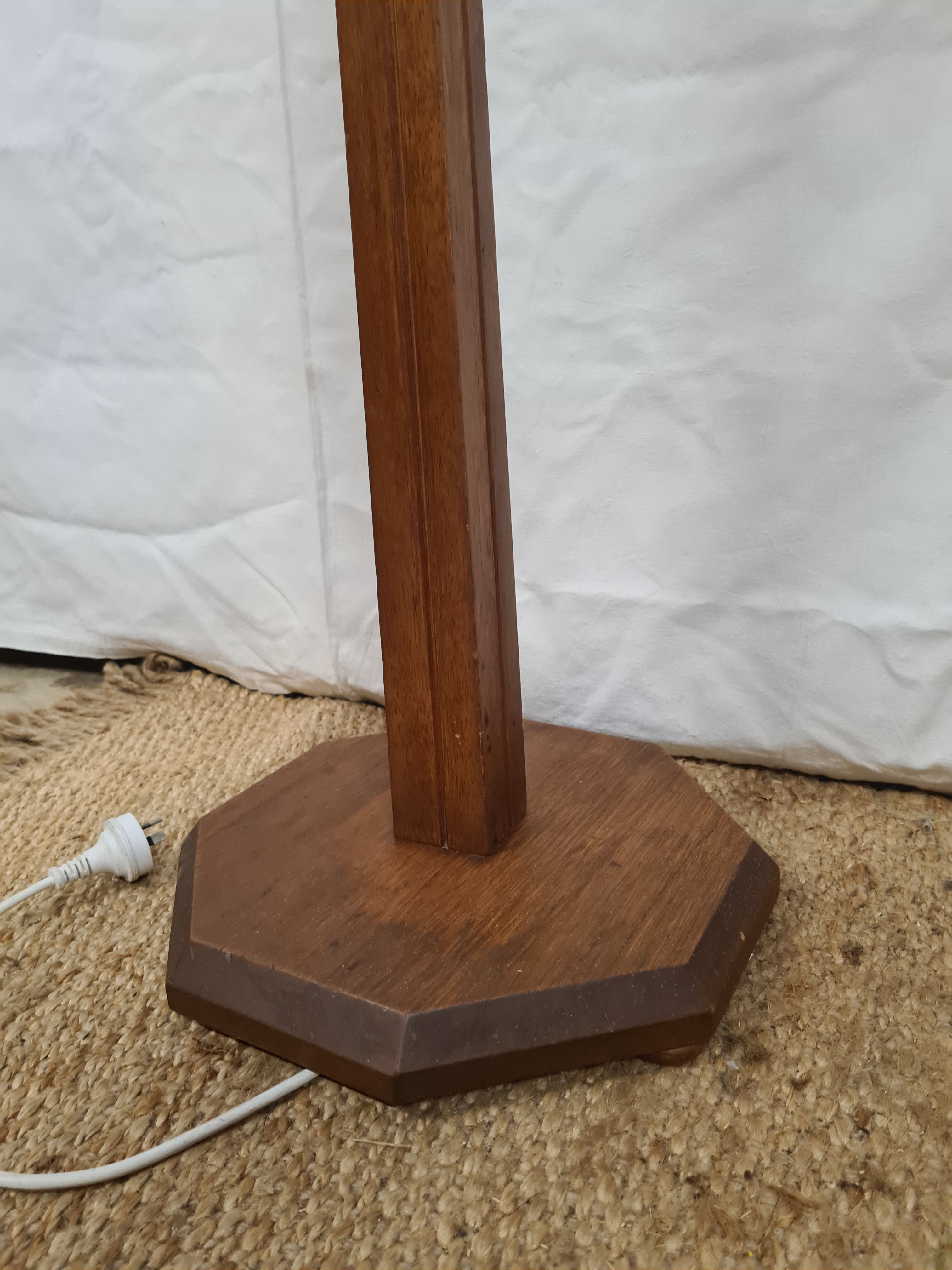 Vintage Arts and Crafts style standard floor lamp wooden base 