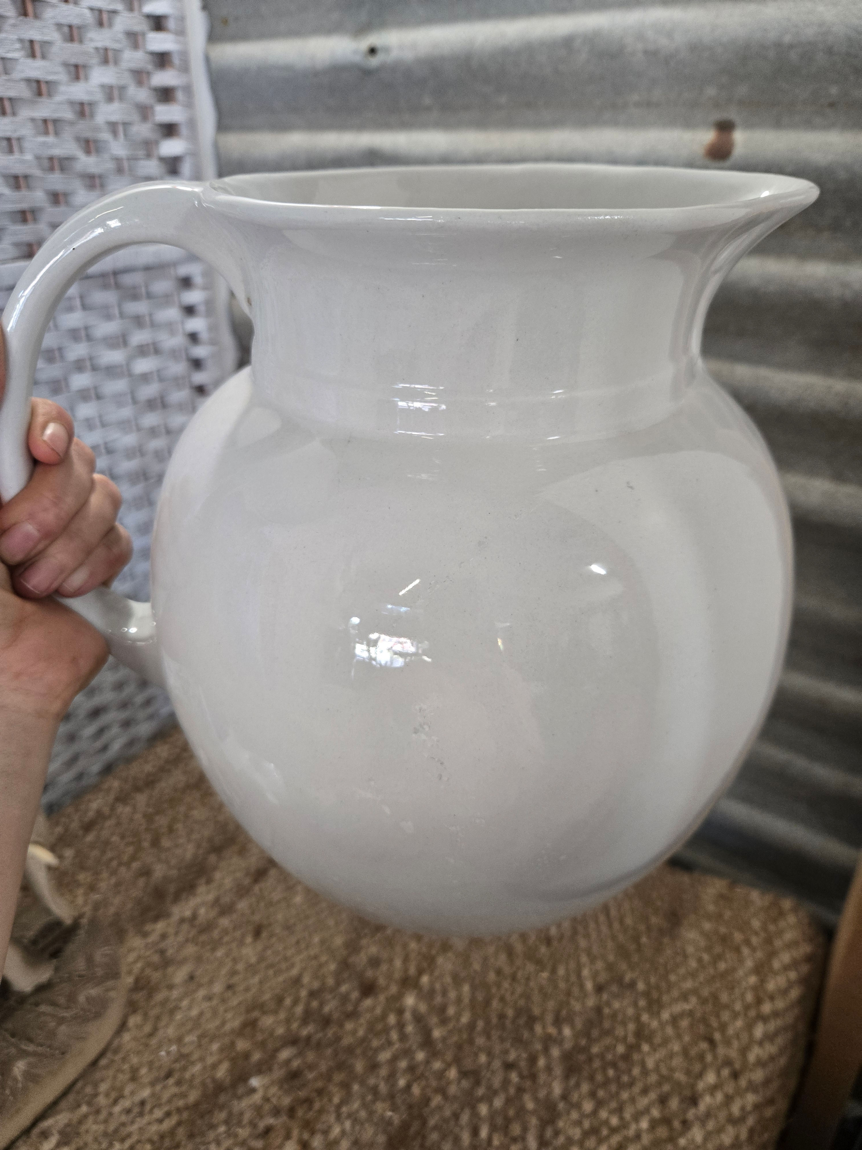 Vintage Royal Staffordshire Pottery Wilkinson white large pitcher Jug