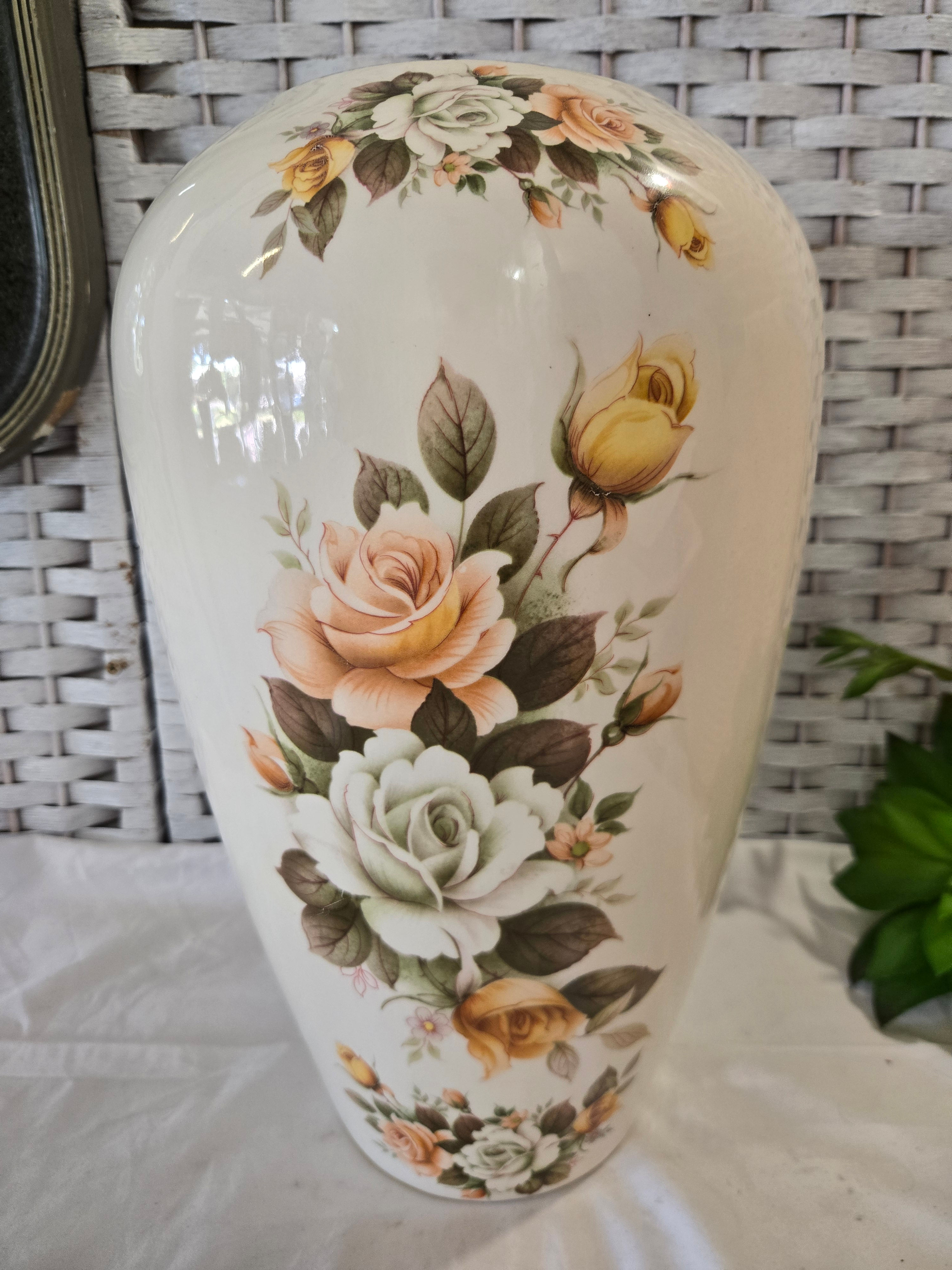 Vintage large Magill Ceramics floral vase urn handcrafted in SA