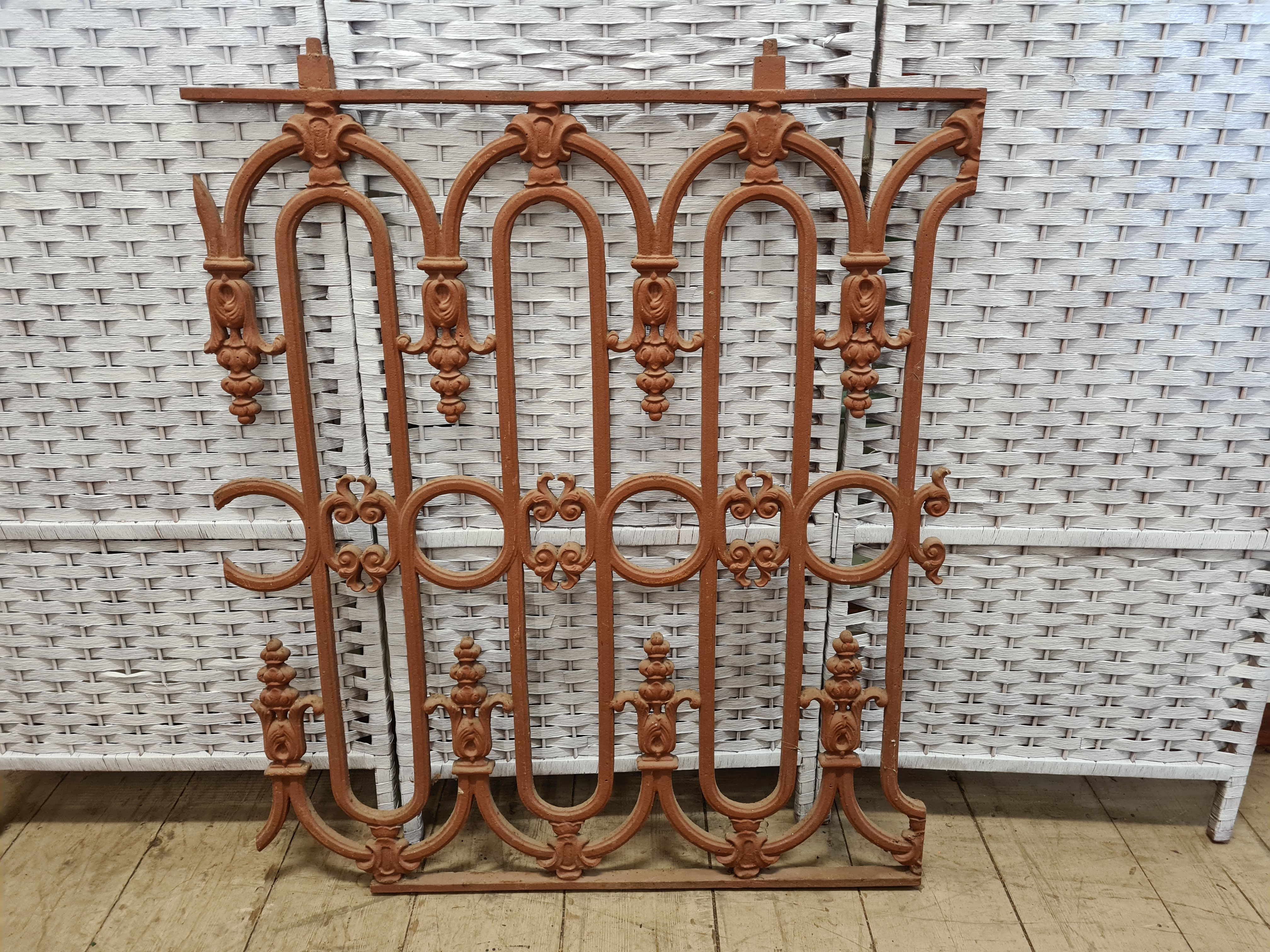 Vintage Ornate Cast Iron Fence Panel 65cm x 77cm