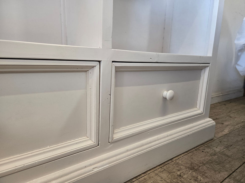 Thumbnail: White library wall shelving unit bookcase provincial