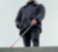 Person using a white cane