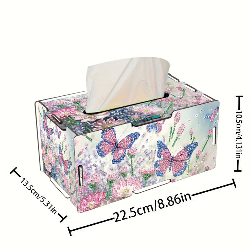 Thumbnail: Tissuebox Vlinders met bloemen (set 07)