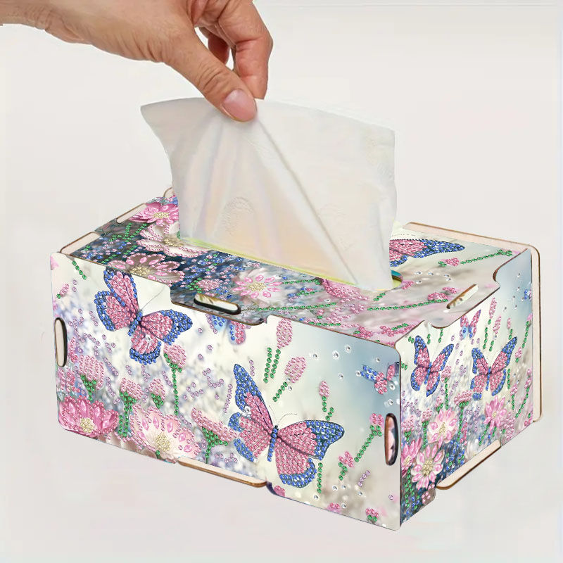 Thumbnail: Tissuebox Vlinders met bloemen (set 07)