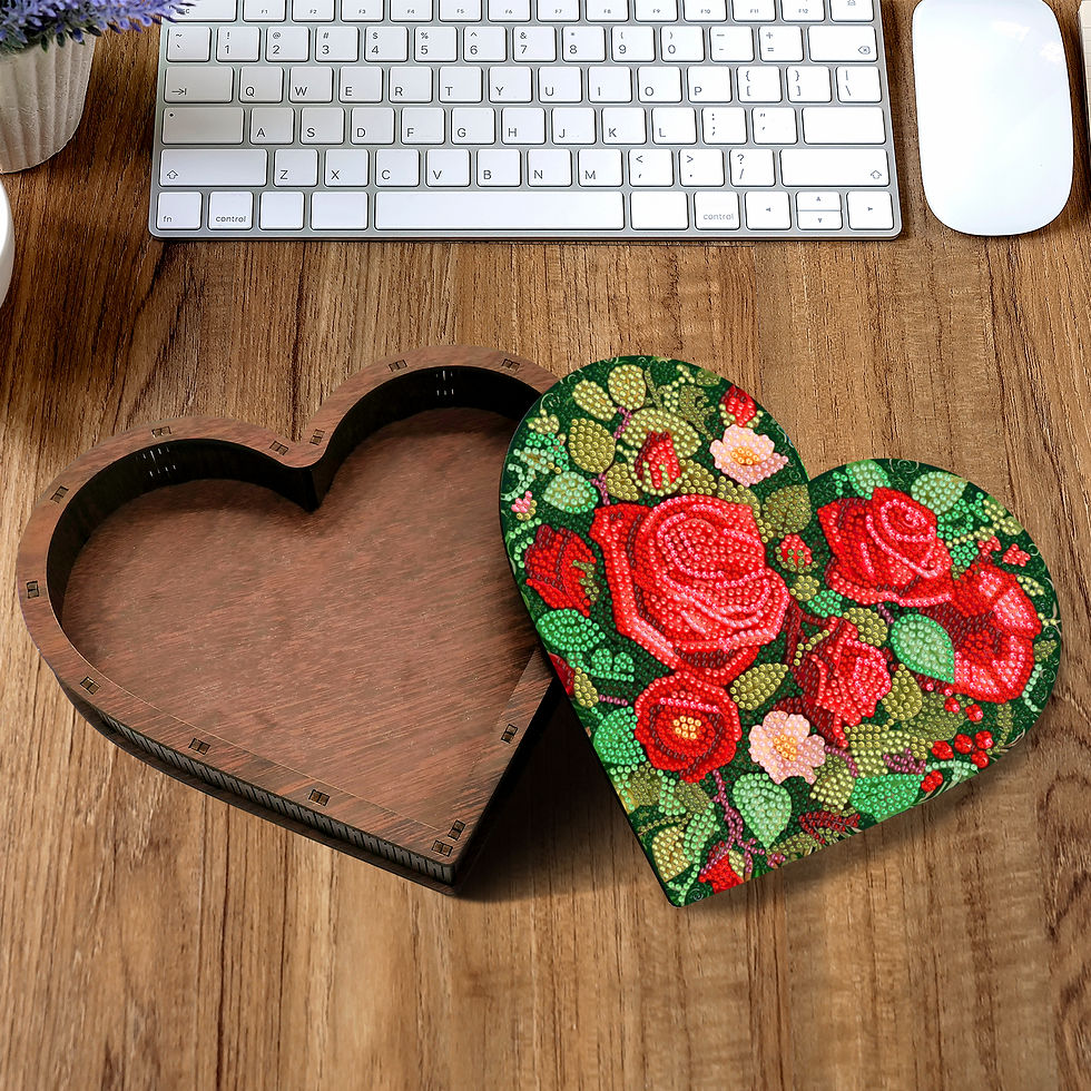 Thumbnail: Opbergdoosje Hart met bloemen (set 321)