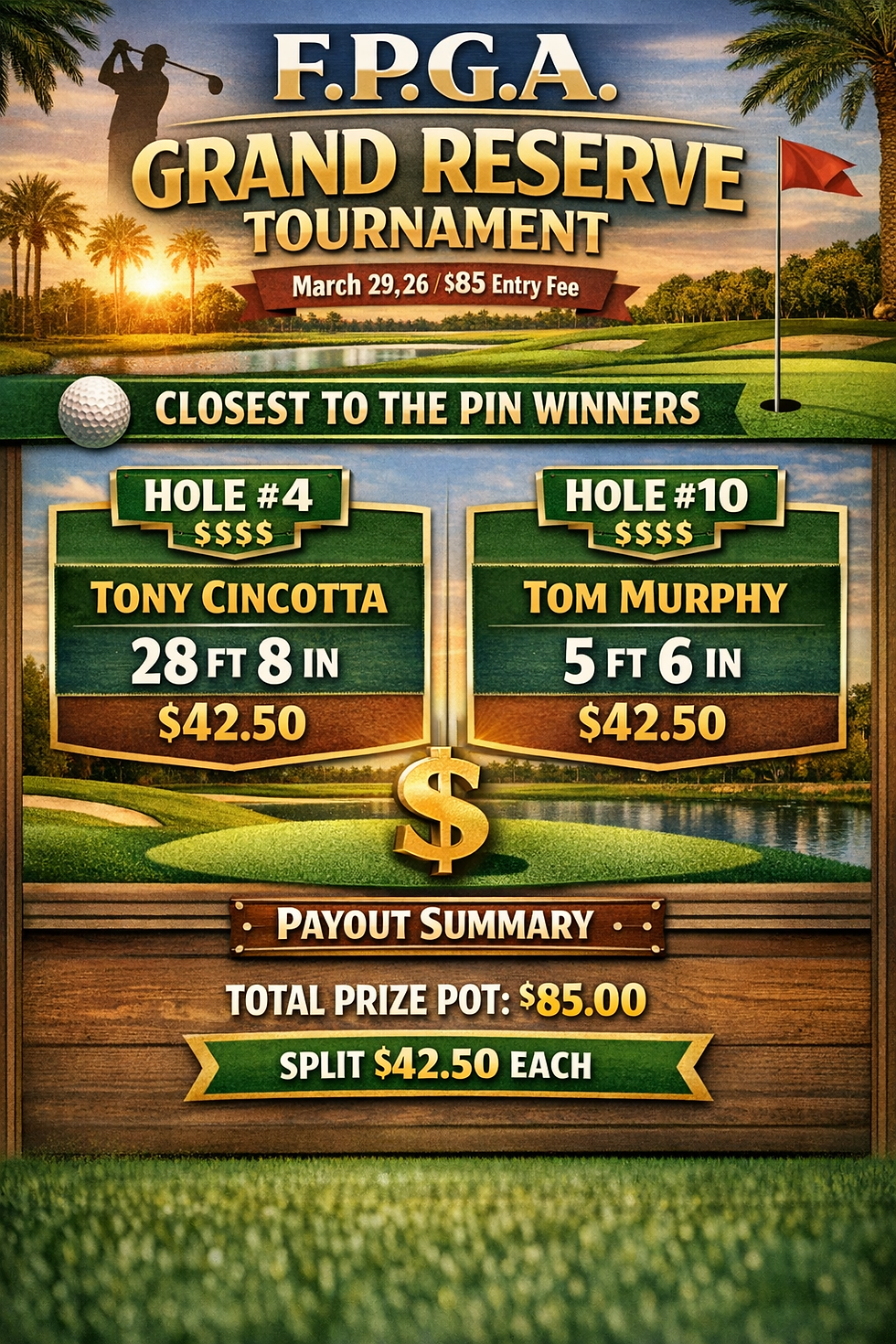 CLOSEST TO PIN RESULTS