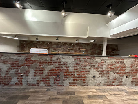 Tile work, brick wall