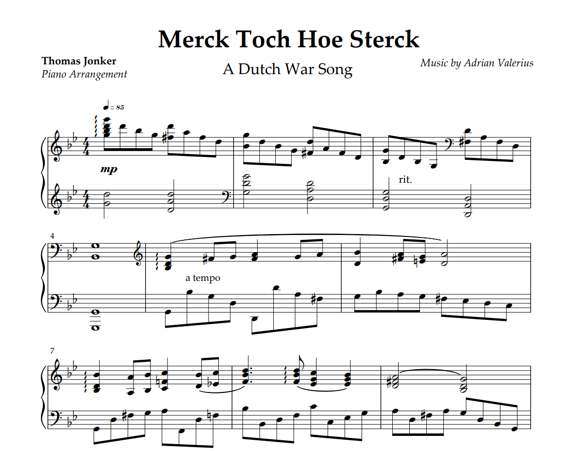 Notice How Strong (Merck toch hoe Sterck) - Piano Sheet Music