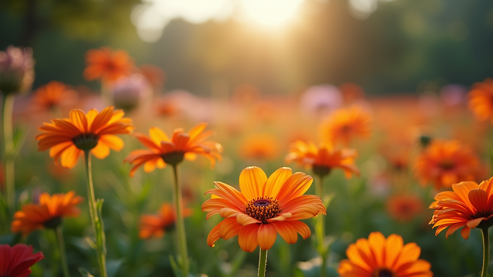 Close-up view of a vibrant flower garden