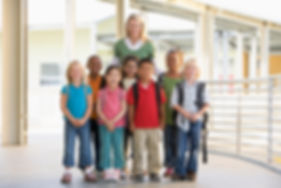 Teacher and children