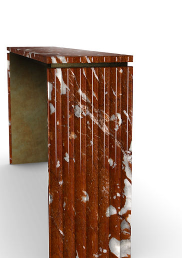 Curves console made with marble and metal