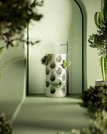 Este lavabo de mármol llenará de vida su baño