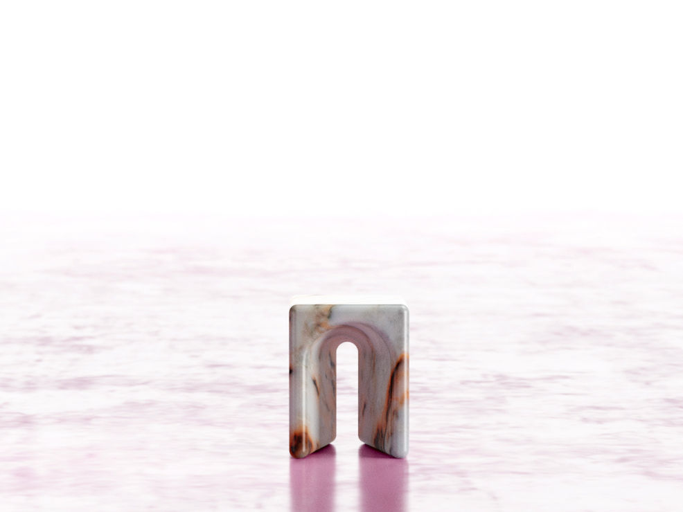 Temple marble design stool made by Serafini