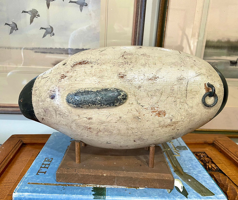 Thumbnail: Early Paul Gibson Gunning Bluebill Duck Decoy Pair 