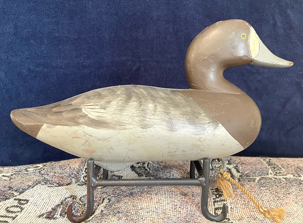 Thumbnail: 1954 Bluebill decoys made by Charlie Joiner for the rig of Roy Walsh author of "Gunning the Chesapeake"