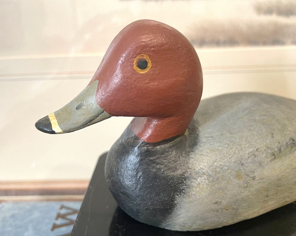Thumbnail: Lloyd Sterling miniature drake Redhead Duck Decoy c1955
