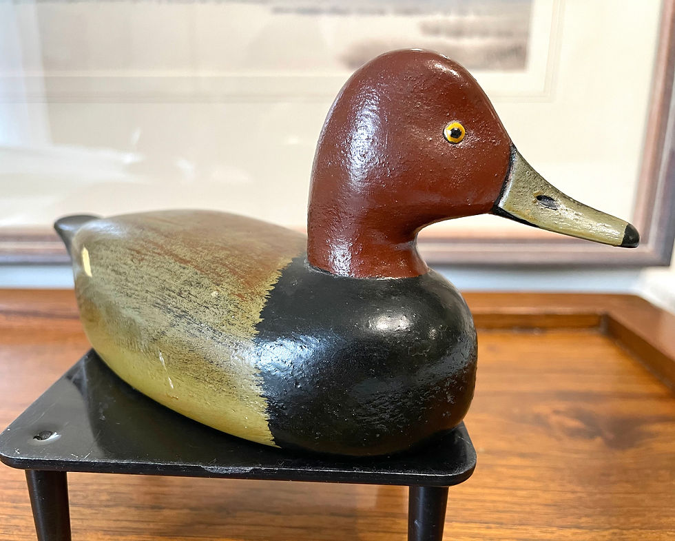 Thumbnail: Miniature Redhead Duck Decoys by Unknown Carver