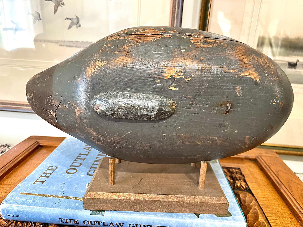 Thumbnail: Early Paul Gibson Gunning Bluebill Duck Decoy Pair 