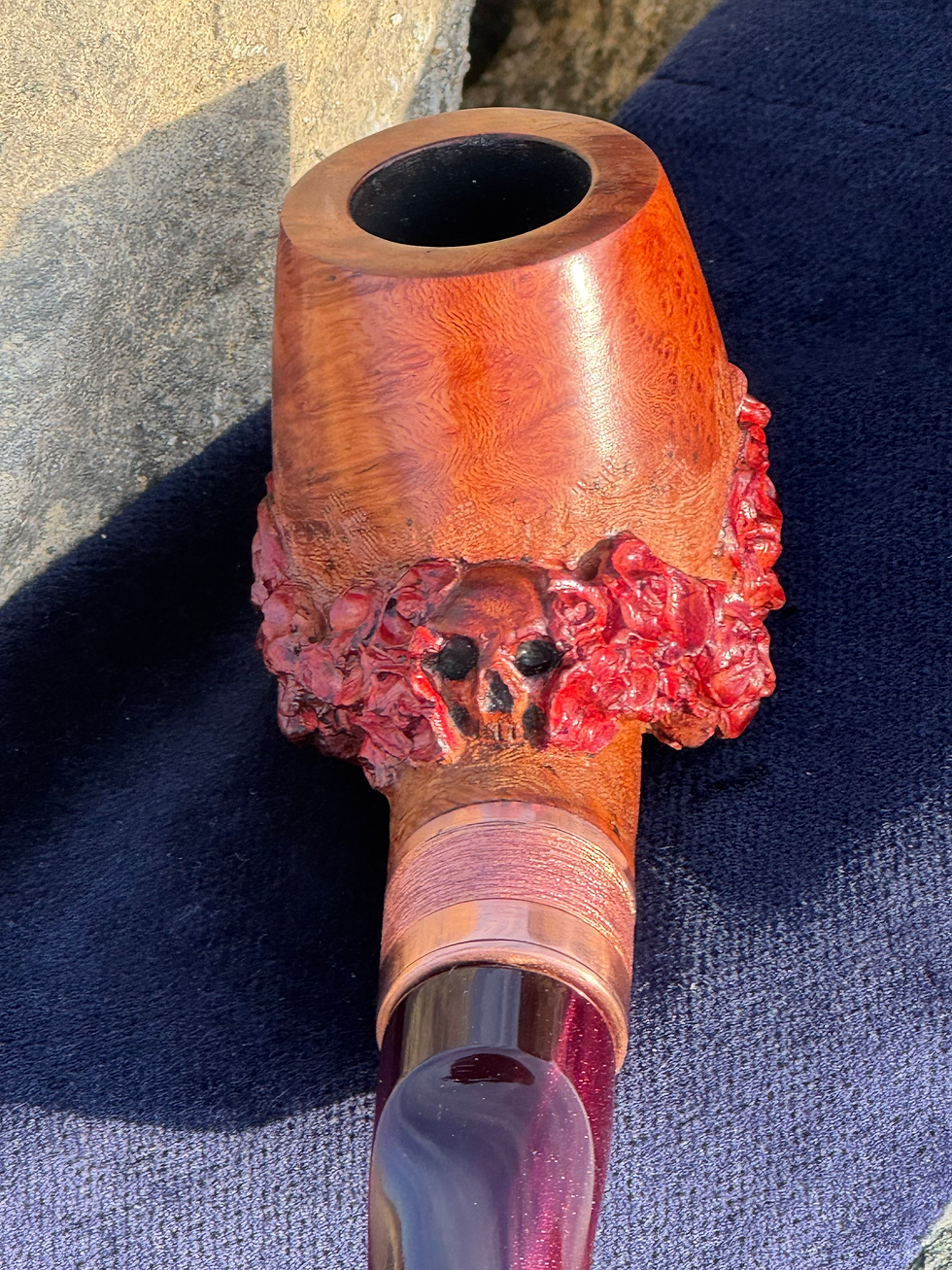 Thumbnail: Wasita 🇮🇩: “Skull &Roses” Briar with copper band 