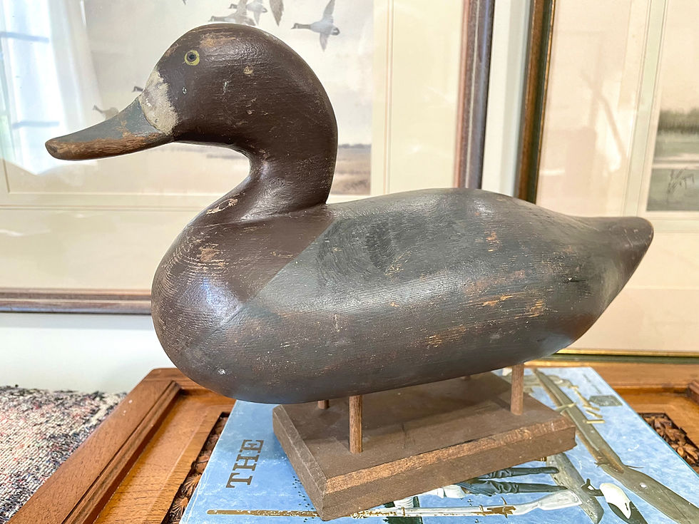 Thumbnail: Early Paul Gibson Gunning Bluebill Duck Decoy Pair 