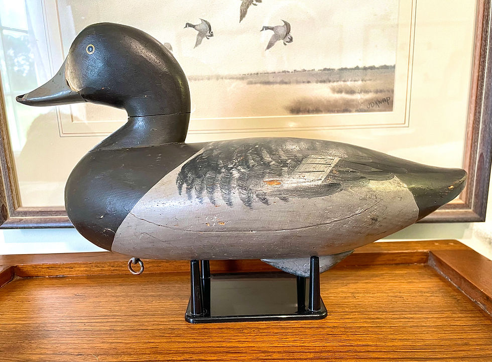Thumbnail: Rare Charlie Joiner Hen Redhead Decoy s/d 1951