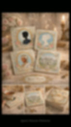 Thumbnail: Set of 4 Bridgerton inspired ceramic coasters 