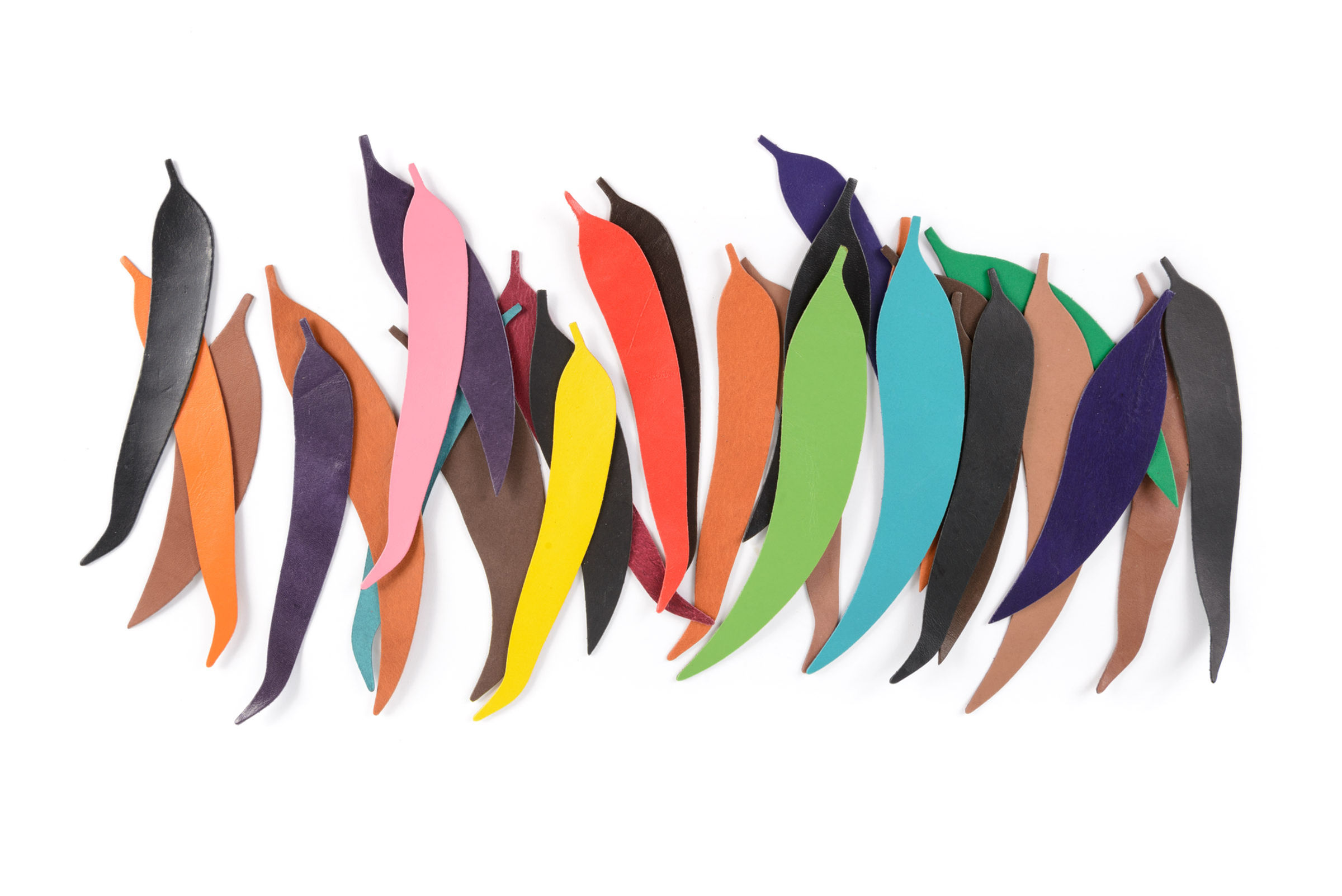 Leather Bookmark gum leaf shape