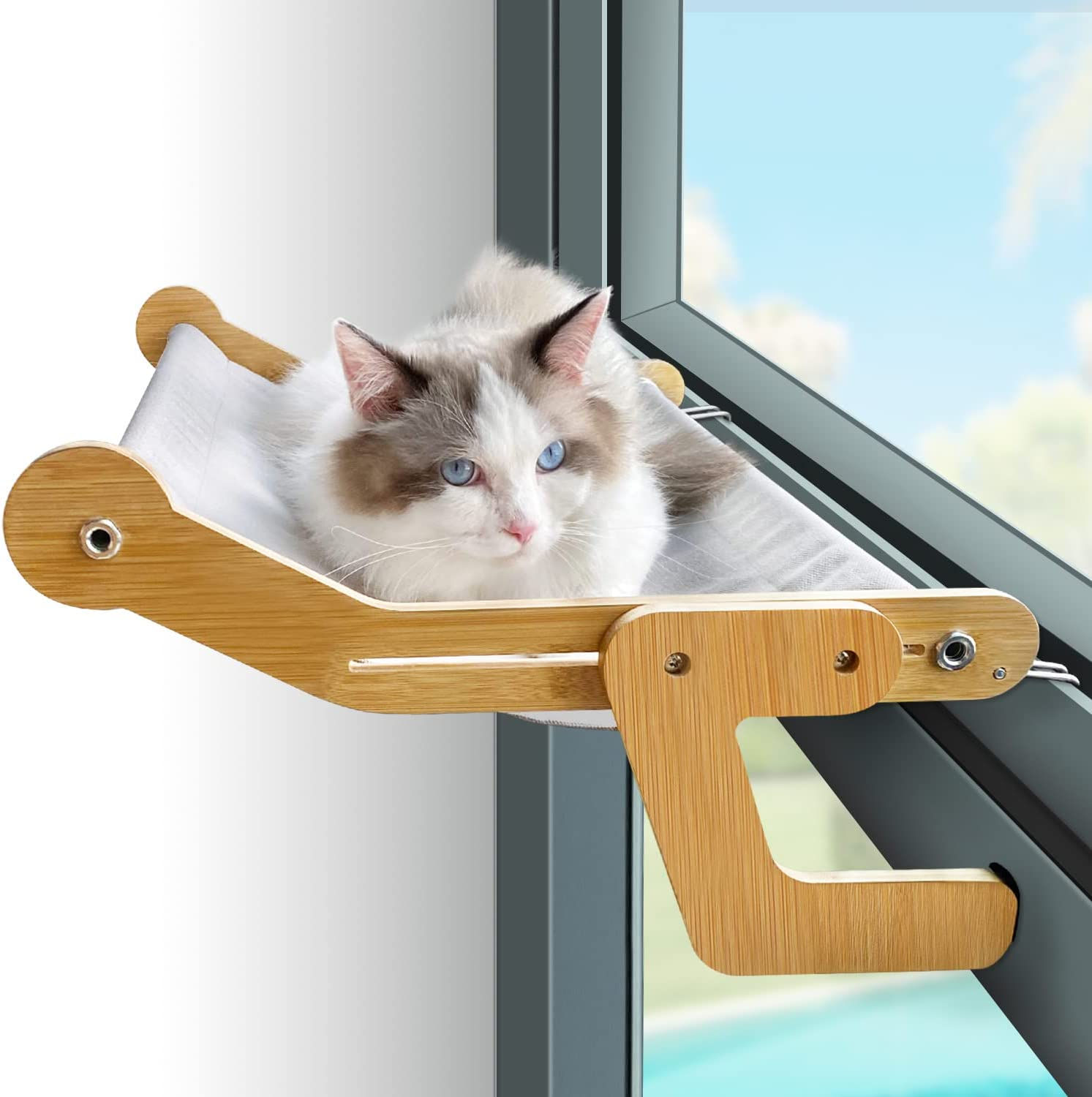 掛け式猫ハンモック 耐荷重23kg 大型猫 (グレー)