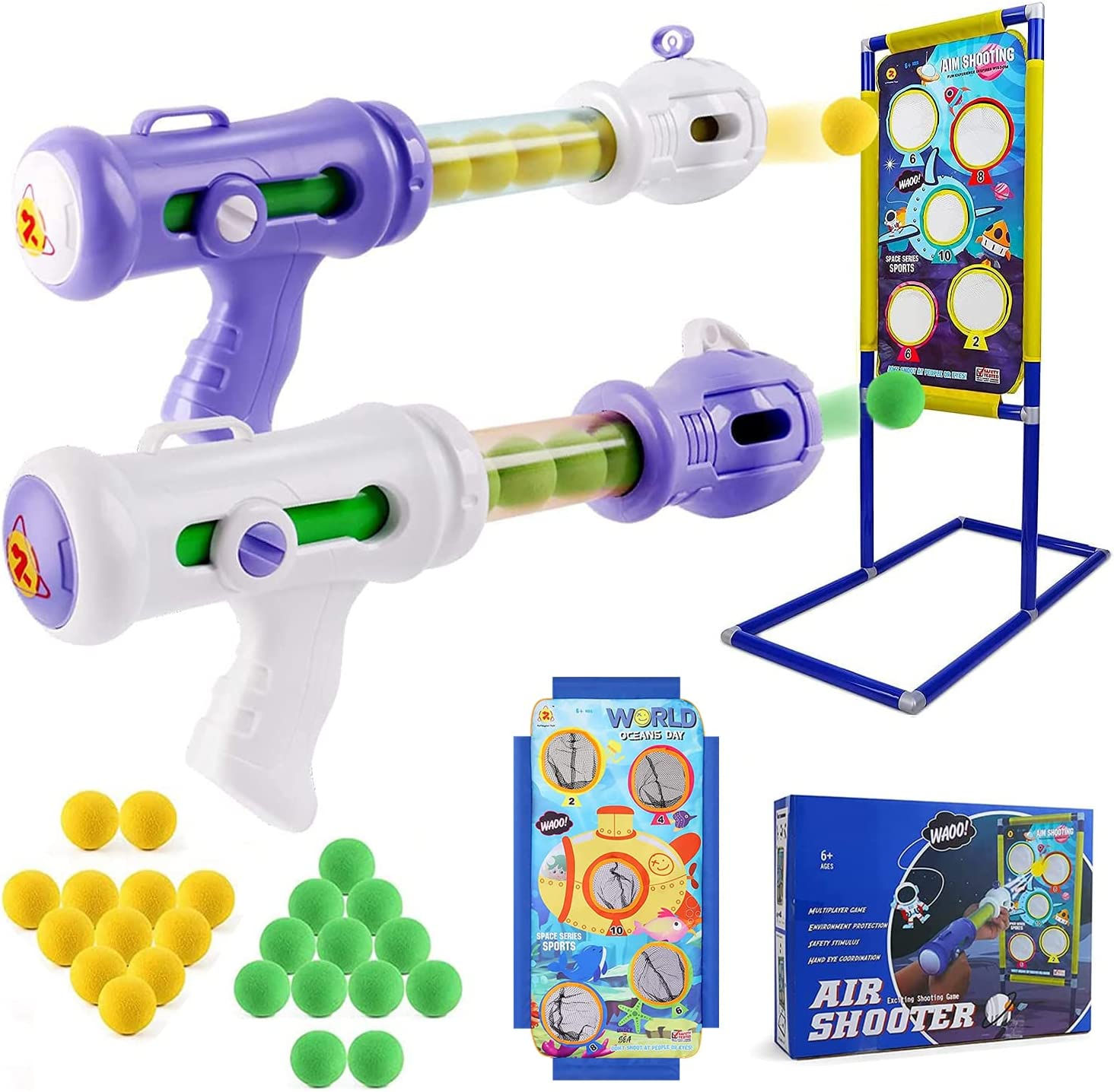 おもちゃ ポッパーガン 射撃練習 (ブルー)