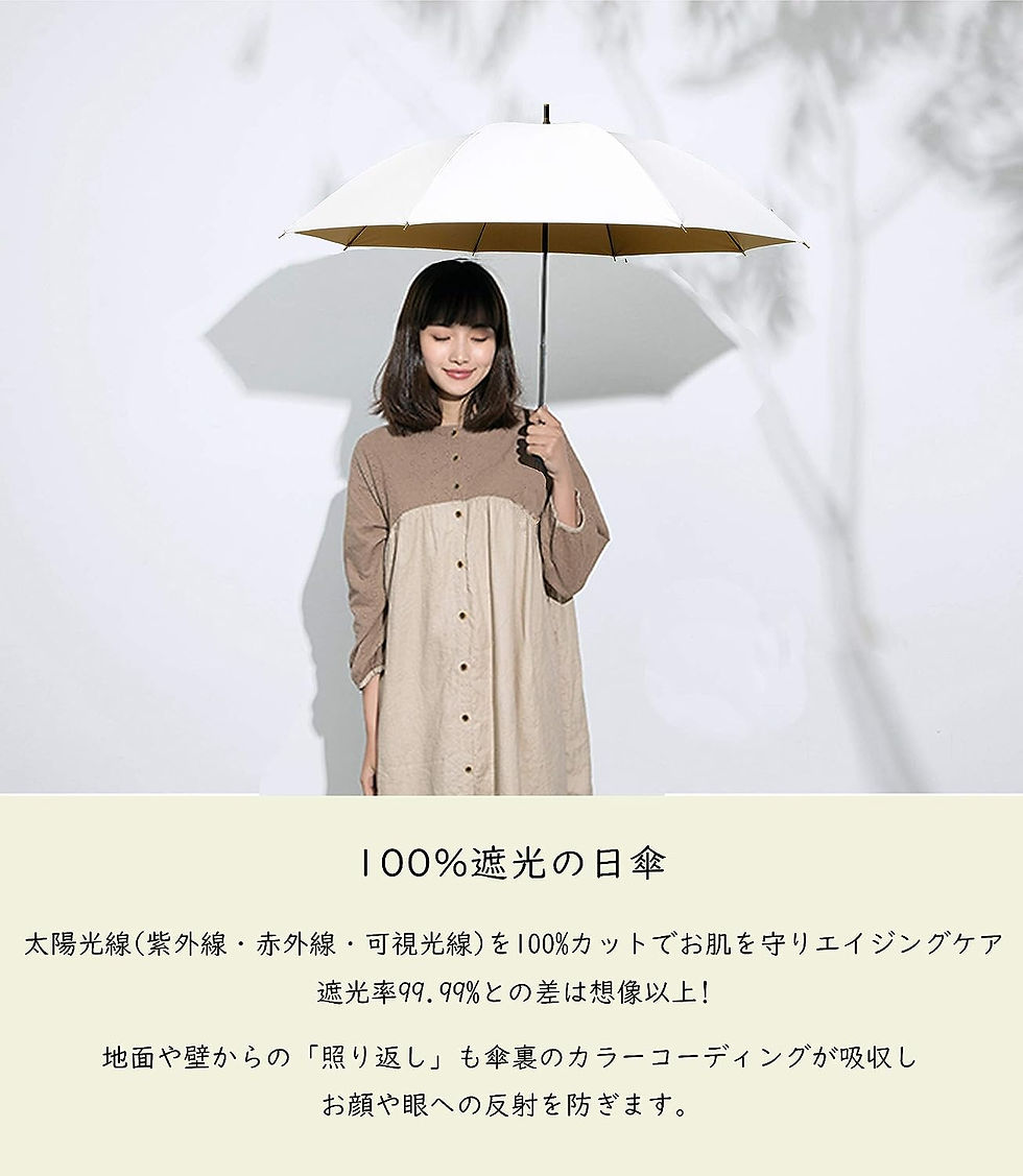 サムネイル： 日傘 レディース 長傘 一級遮光 ＵＶカット