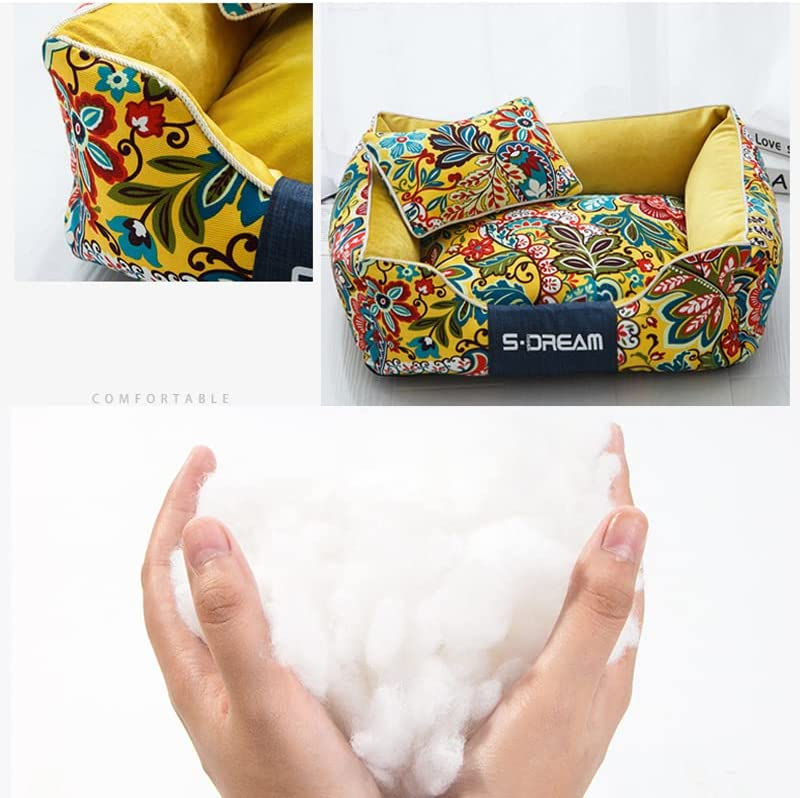 サムネイル： 枕付き噛みごたえあるベッド(L-74*58*25cm, C)