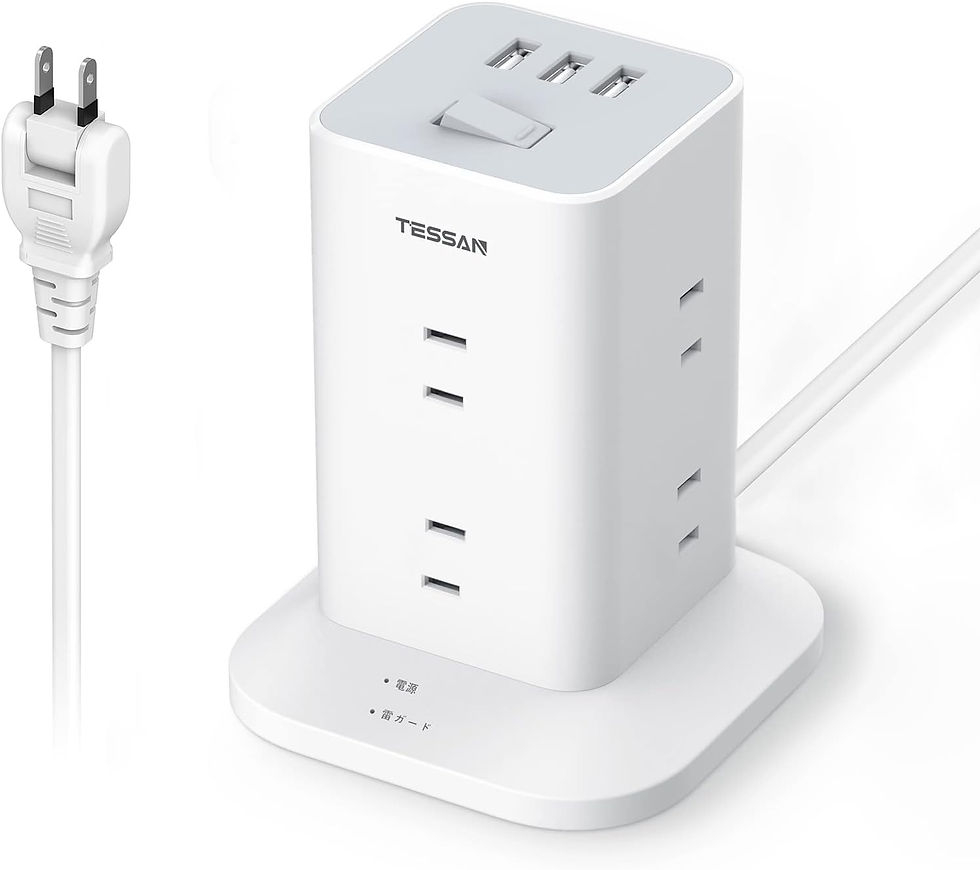 電源タップ タワー mini型 2m 延長コード 8個