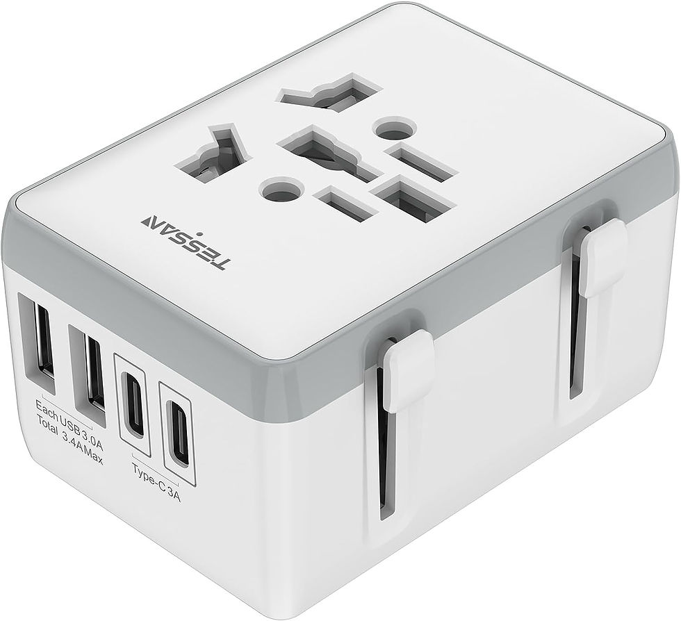 海外 変換プラグ 2USB-A+2USB-C