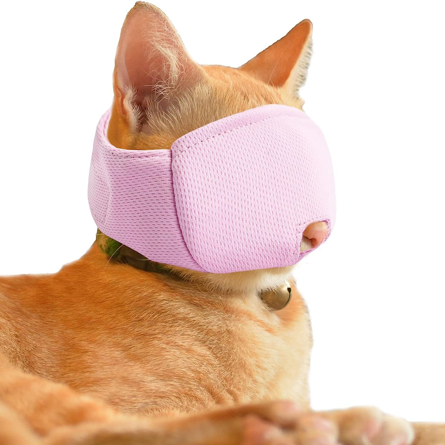 猫用マスク キャットマズル 鼻穴付き(XS,ピンク)