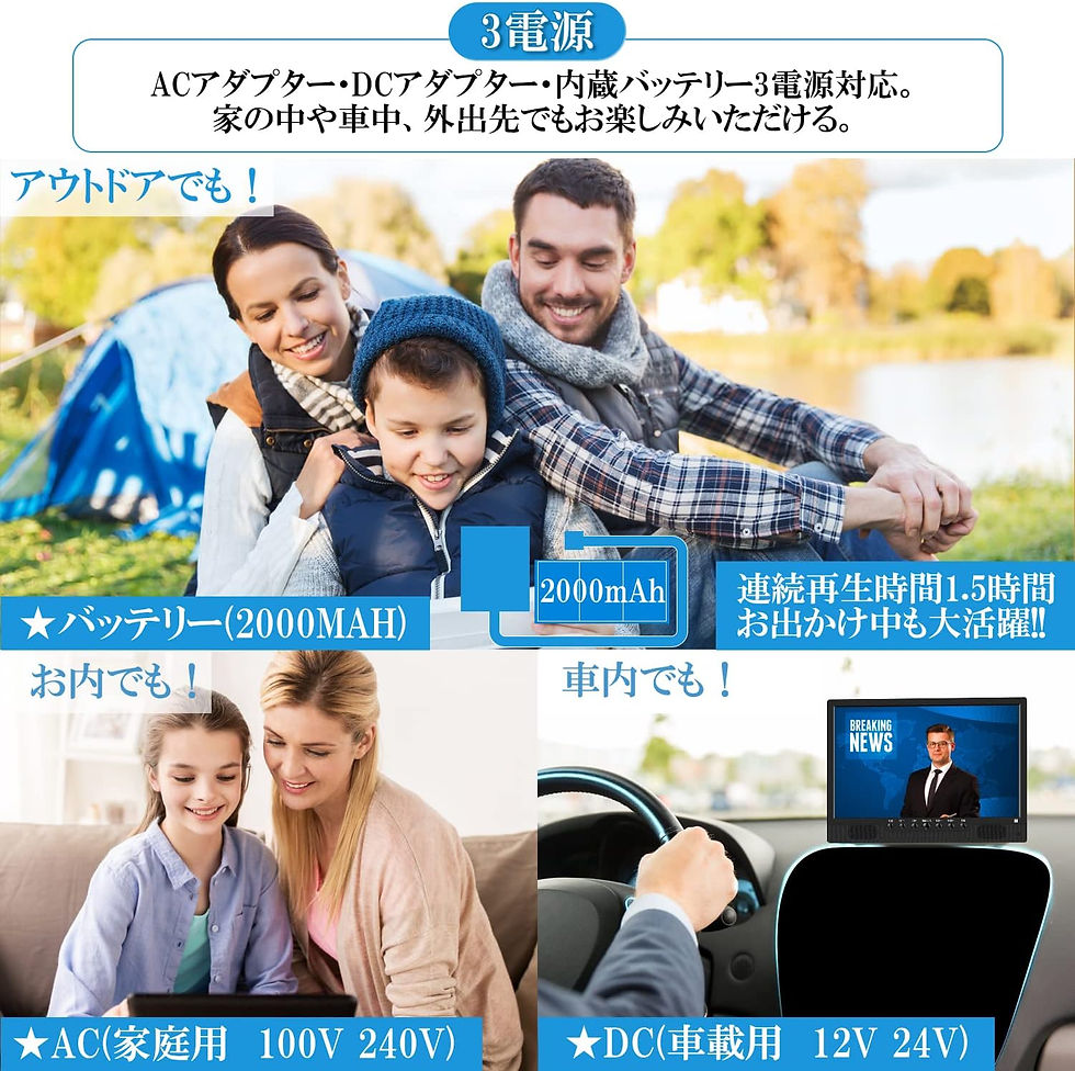 サムネイル： ポータブルテレビ 液晶テレビ 14.1インチ