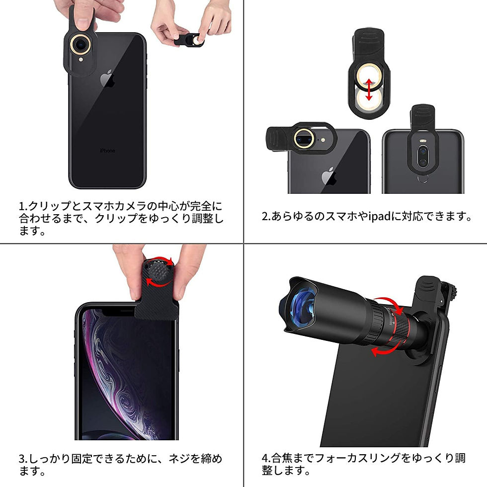 サムネイル： スマホ用カメラレンズ 4in1 HD22倍望遠レンズ