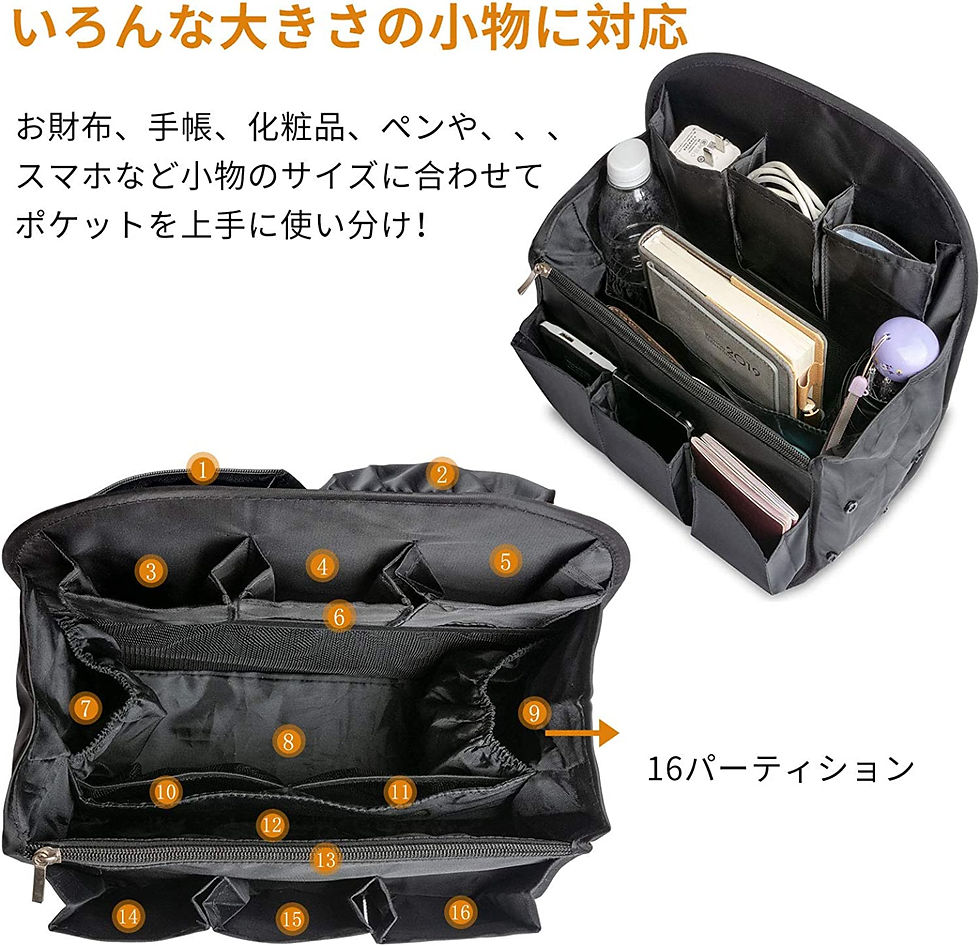 サムネイル： インナーバッグ 軽量防水収納バッグ