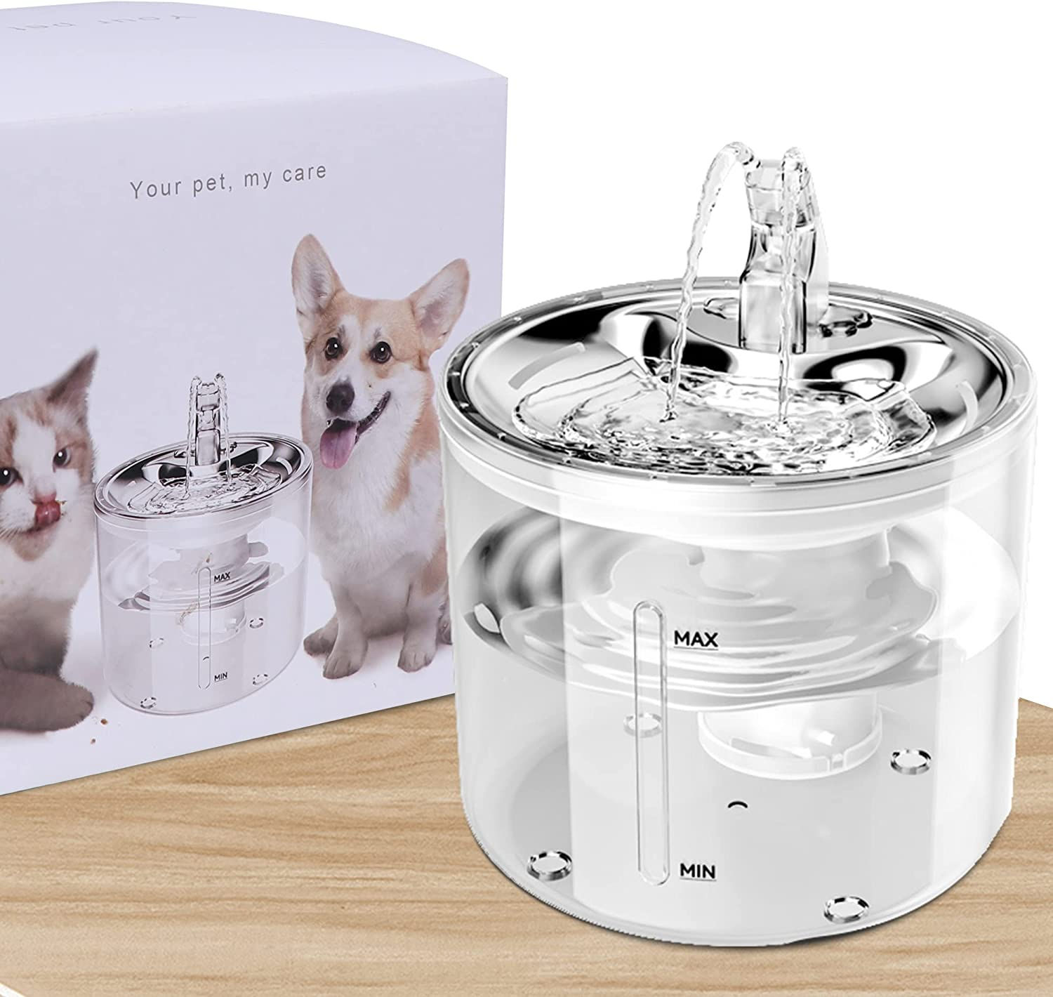 猫自動給水器 犬猫水飲み器 2.6L大容量