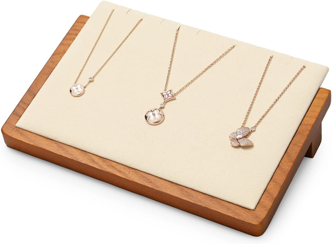 ネックレス スタンド 木製(ベージュ)