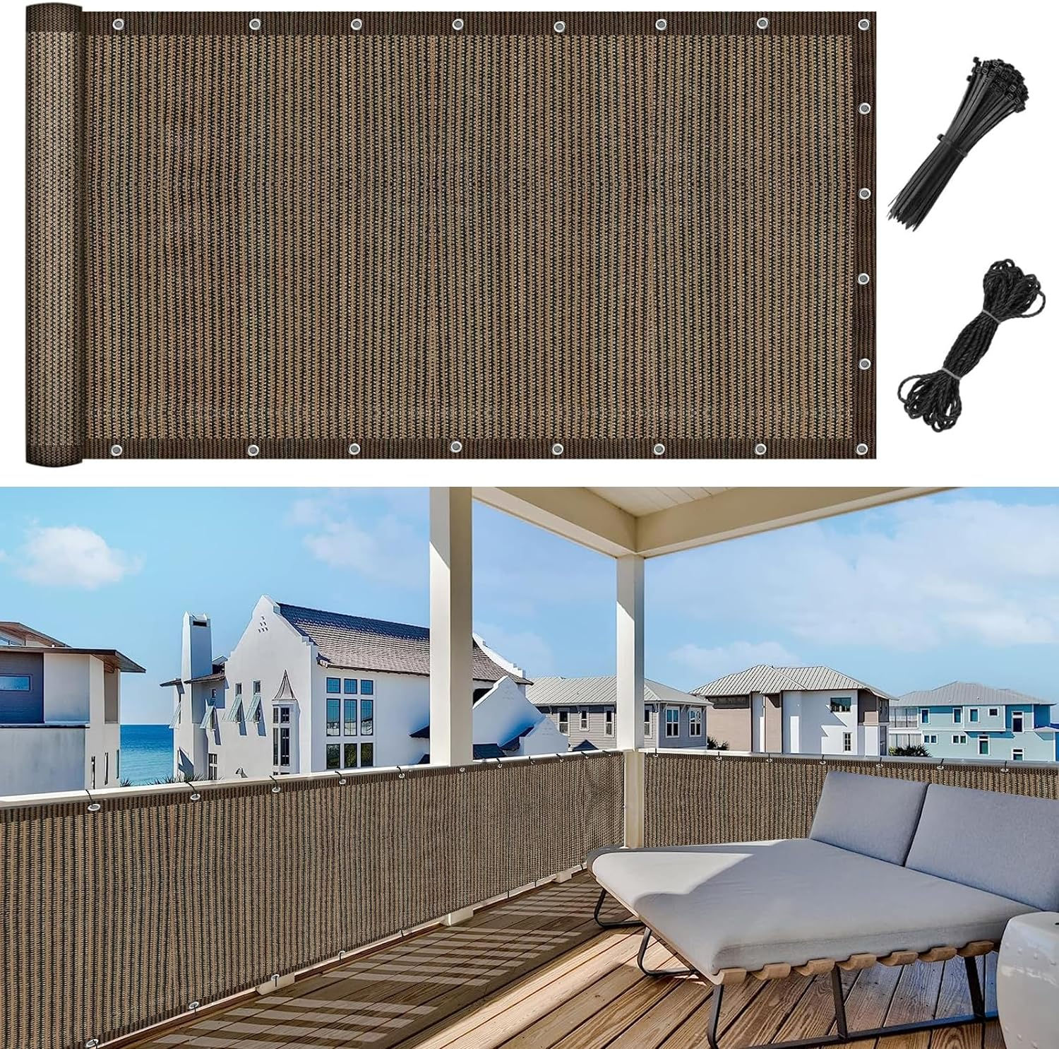 ベランダカーテン目隠し 摩卡色